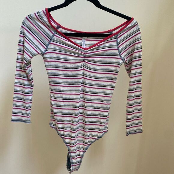 Intimately Free People Put A Stripe On It Stripe Thong Bodysuit Classic Combo - Picture 4 of 10